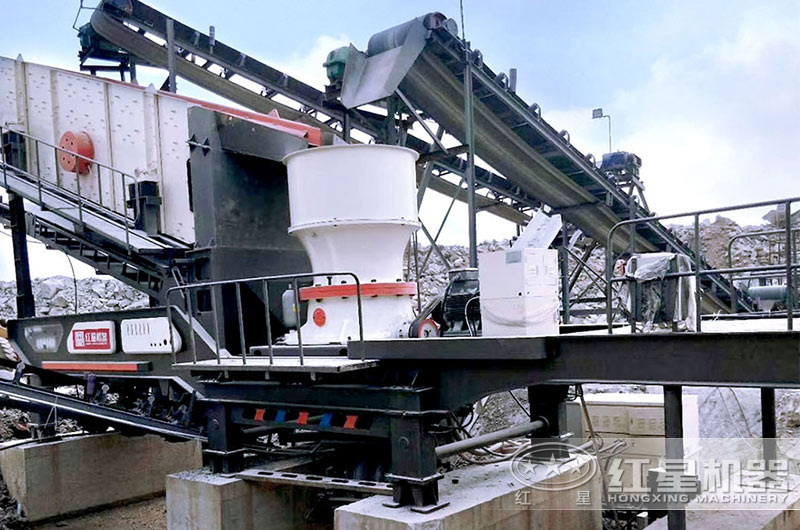 圆锥破室外破碎生产现场