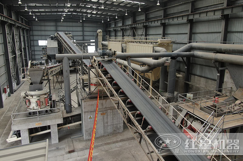 石头制成沙子生产现场