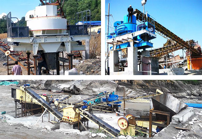 河卵石制沙机制砂现场拼图