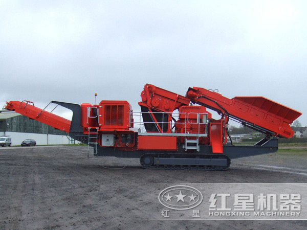 履带时产100吨移动石子碎石机